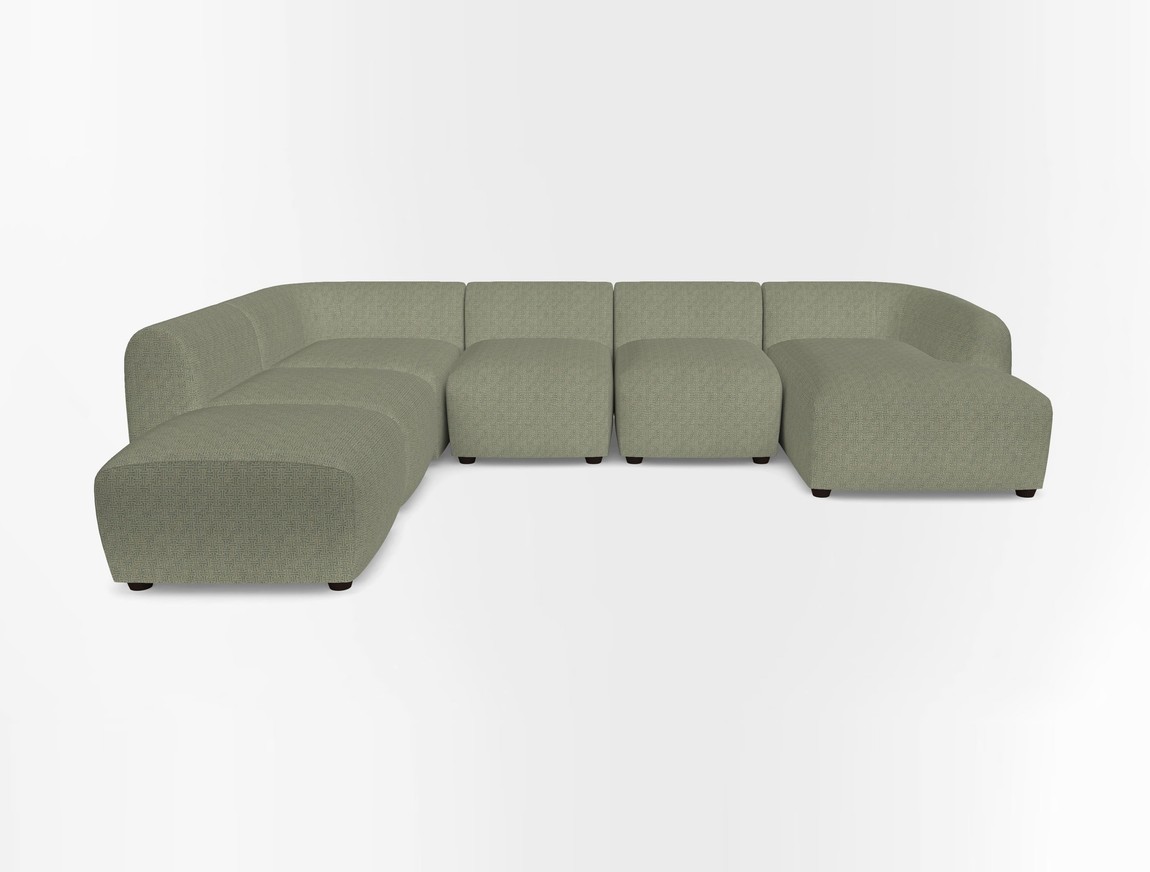 Large chaise group with footstool RHF