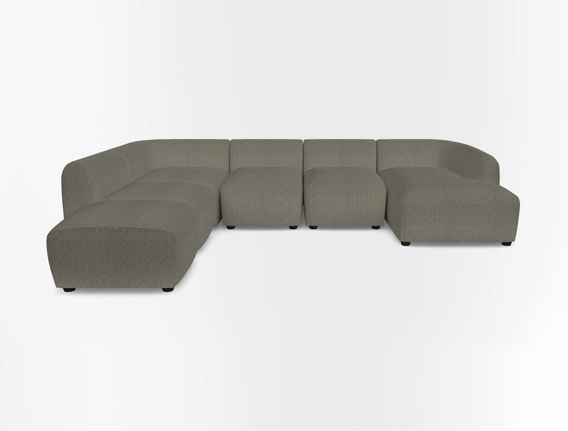 Large chaise group with footstool RHF