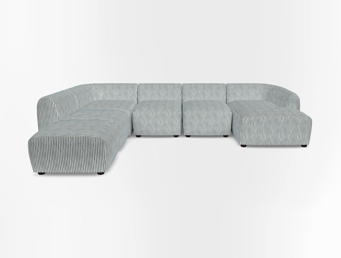 Large  chaise group with footstool RHF
