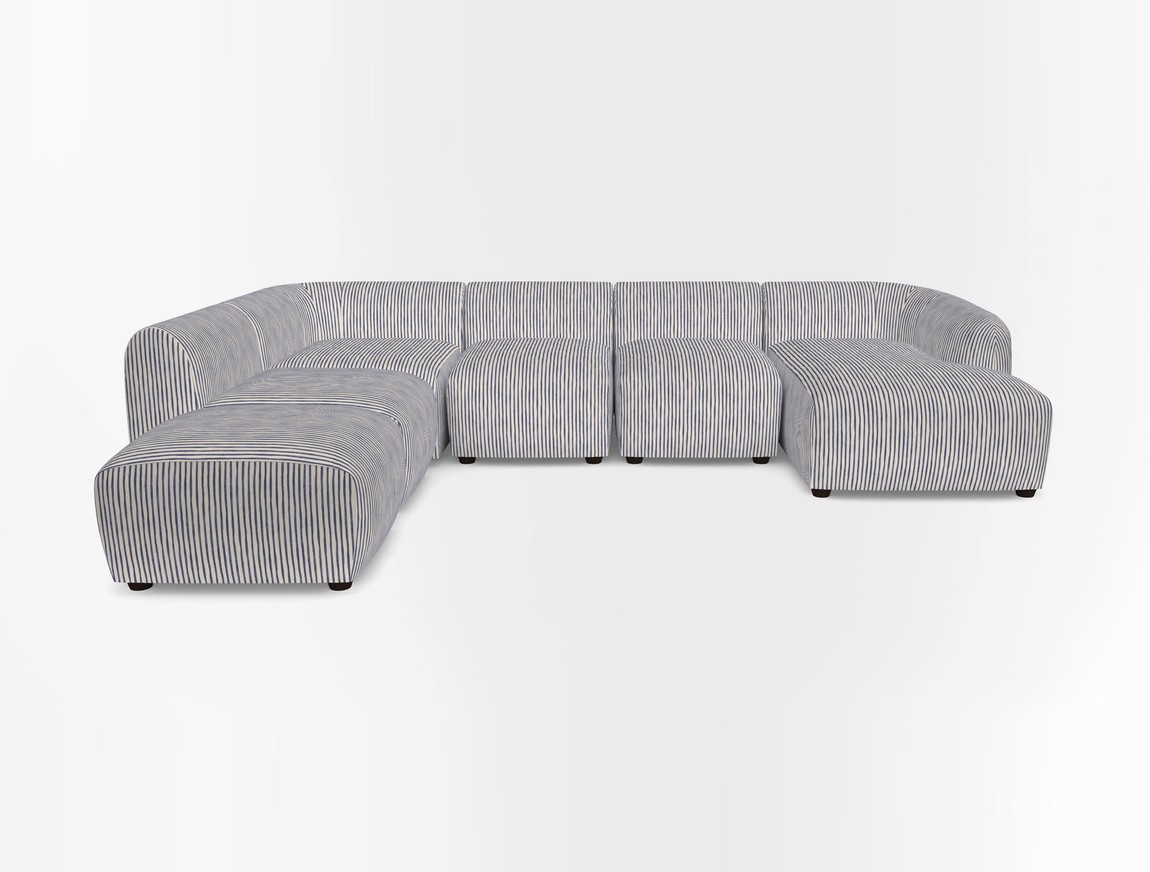 Large  chaise group with footstool RHF
