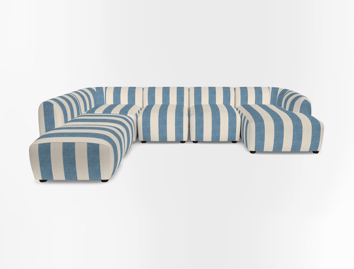 Large chaise group with footstool RHF