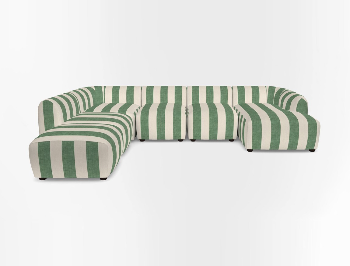Large chaise group with footstool RHF