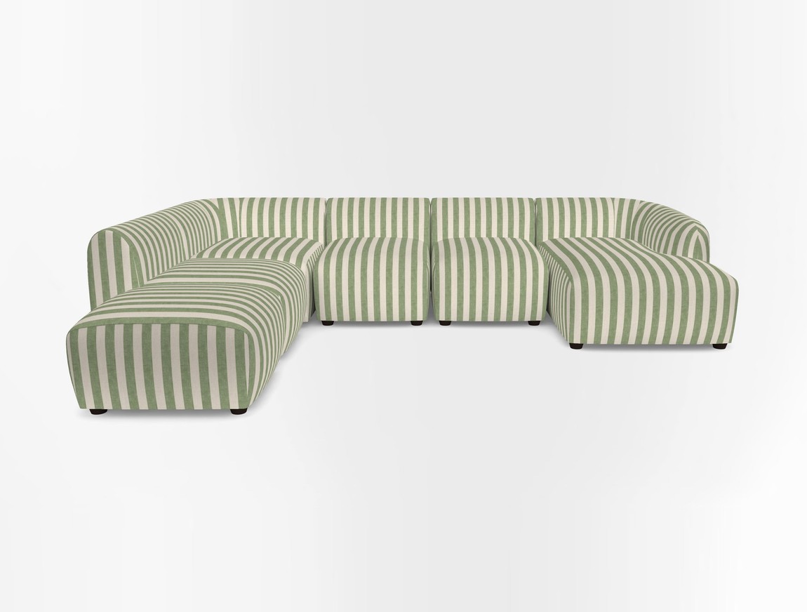 Large chaise group with footstool RHF