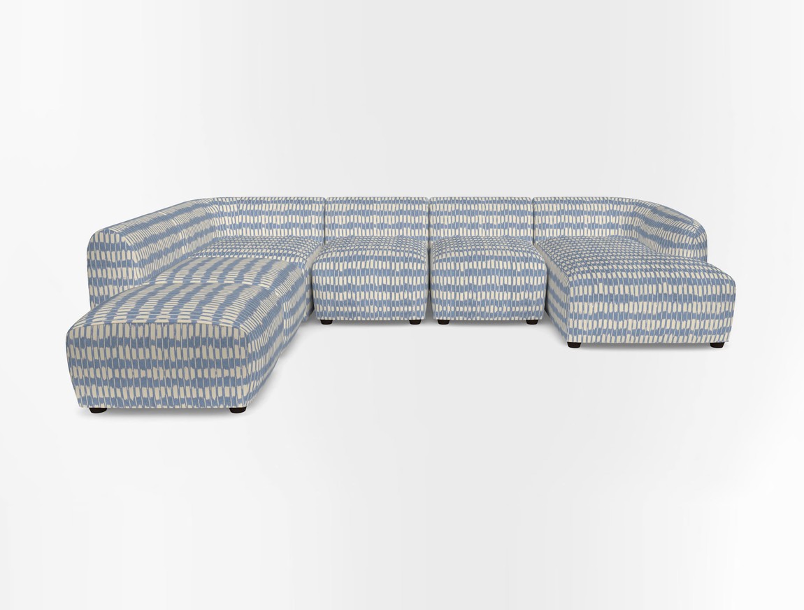 Large  chaise group with footstool RHF