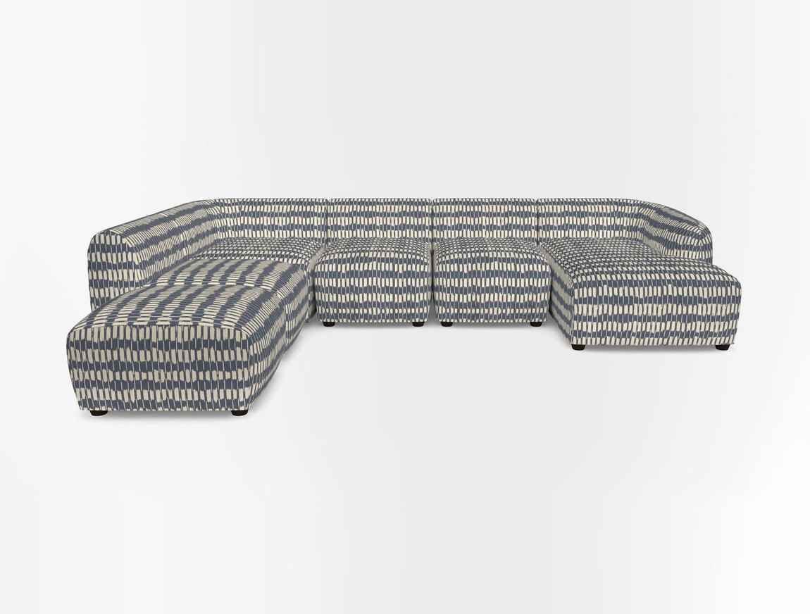 Large  chaise group with footstool RHF