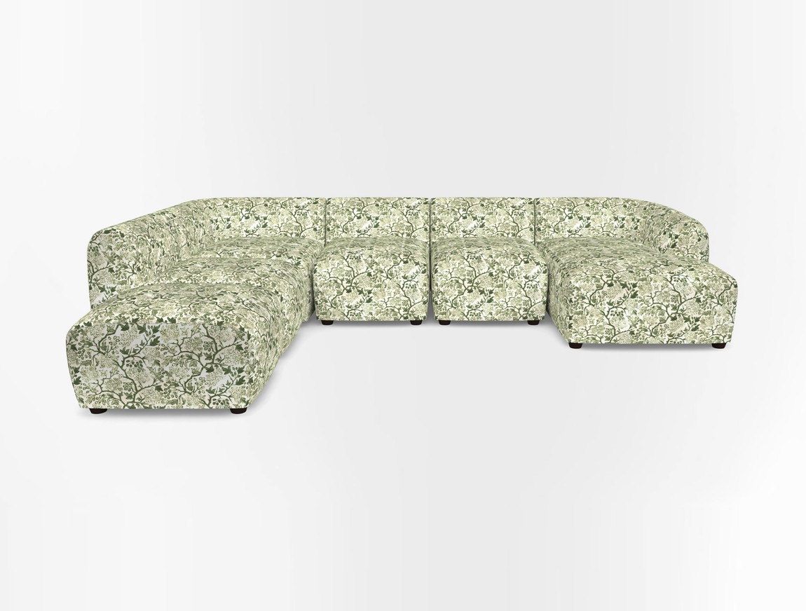 Large chaise group with footstool RHF