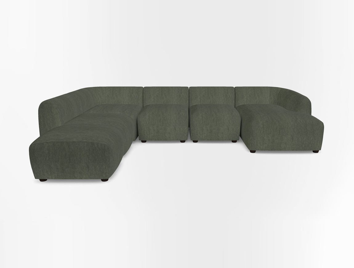 Large chaise group with footstool RHF