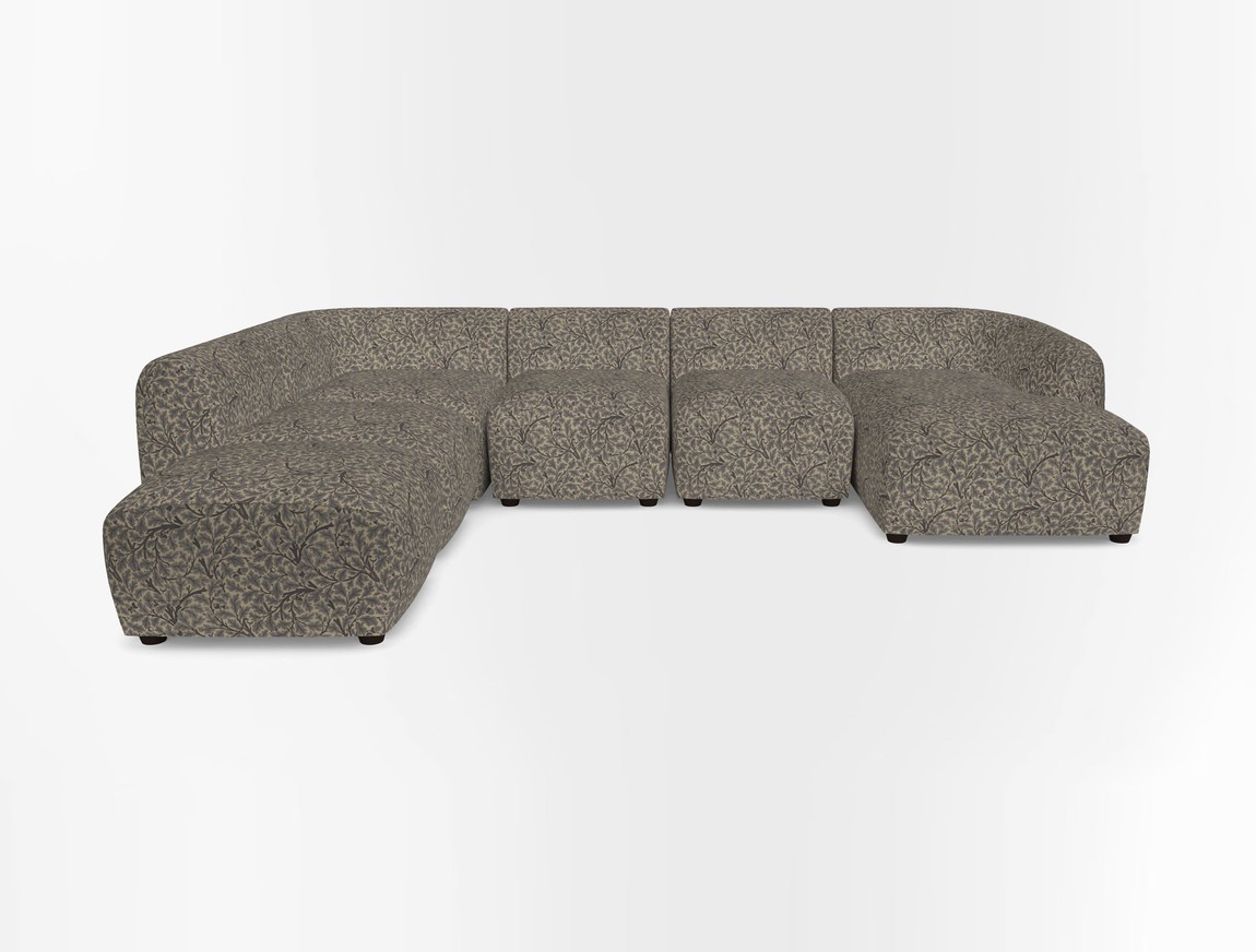 Large  chaise group with footstool RHF