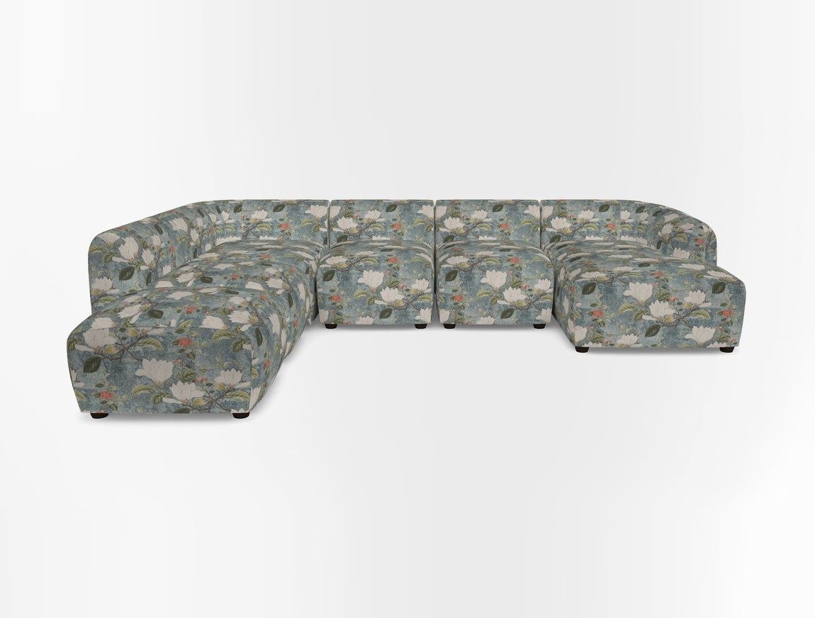 Large chaise group with footstool RHF