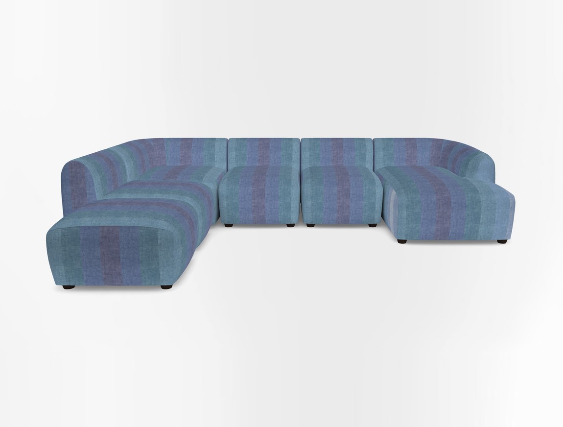 Large chaise group with footstool RHF