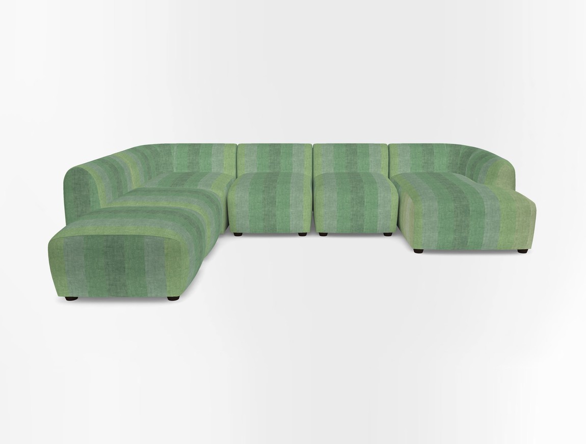 Large chaise group with footstool RHF