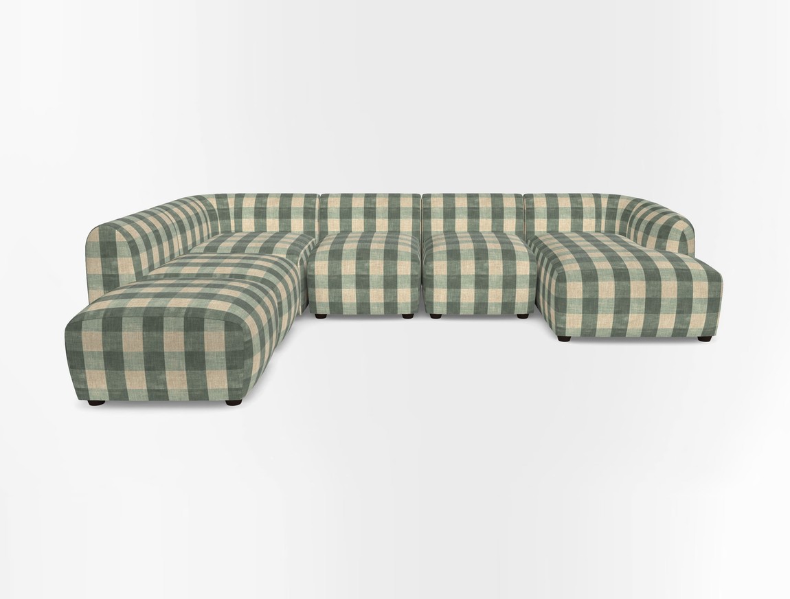 Large  chaise group with footstool RHF