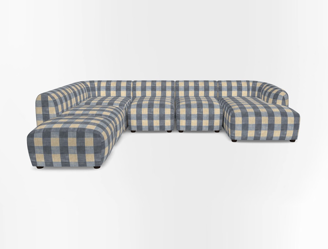 Large chaise group with footstool RHF