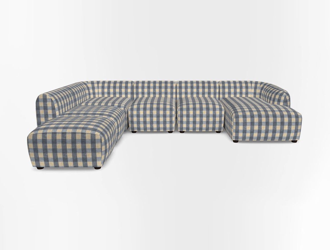 Large chaise group with footstool RHF