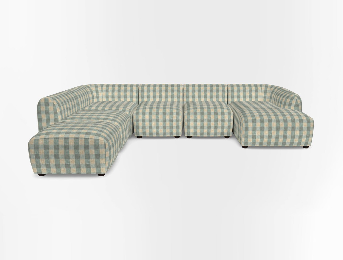 Large chaise group with footstool RHF