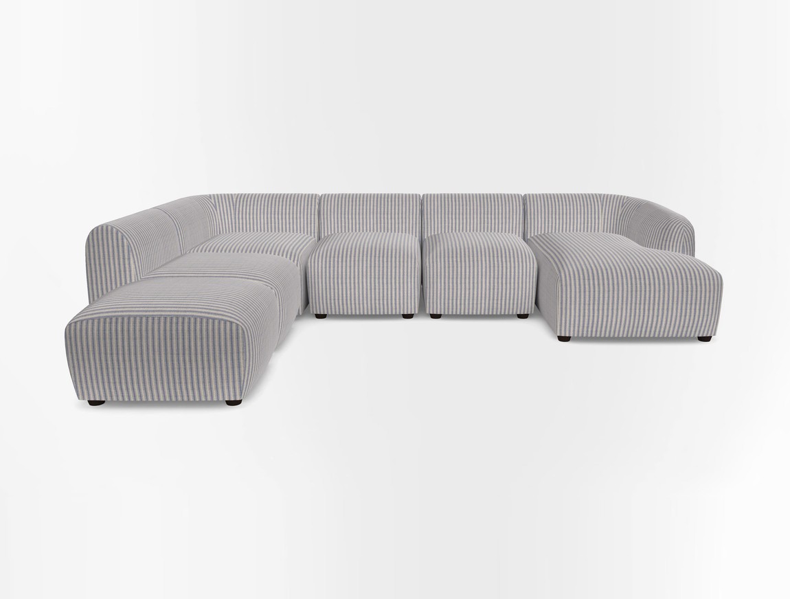 Large  chaise group with footstool RHF