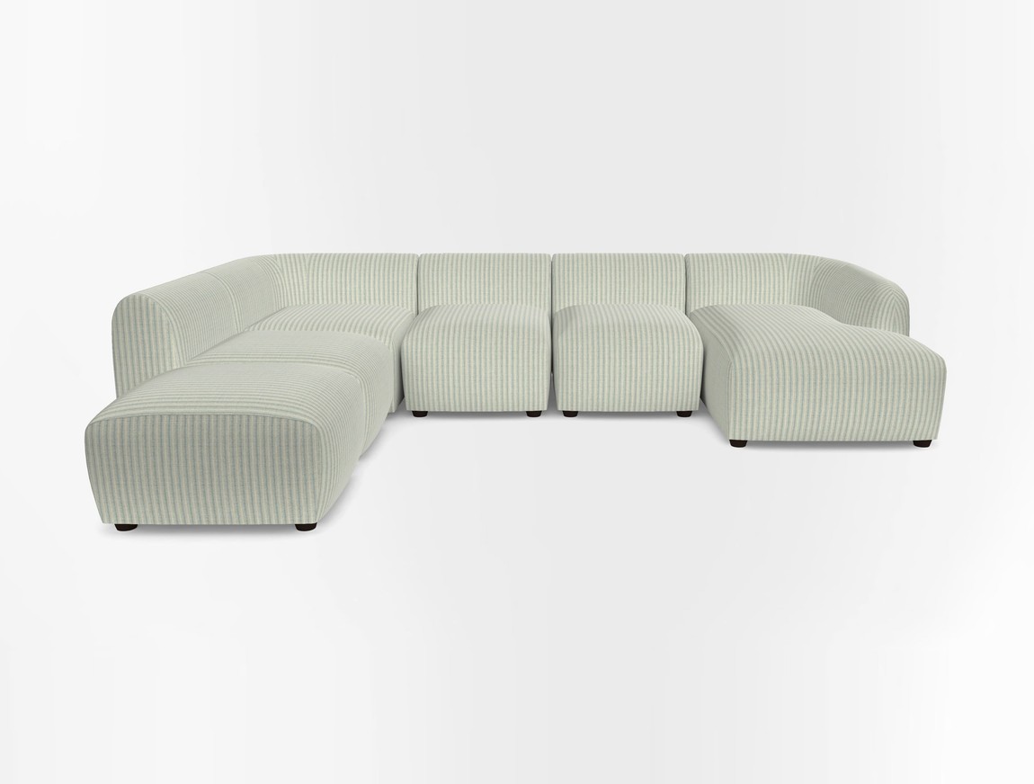 Large  chaise group with footstool RHF
