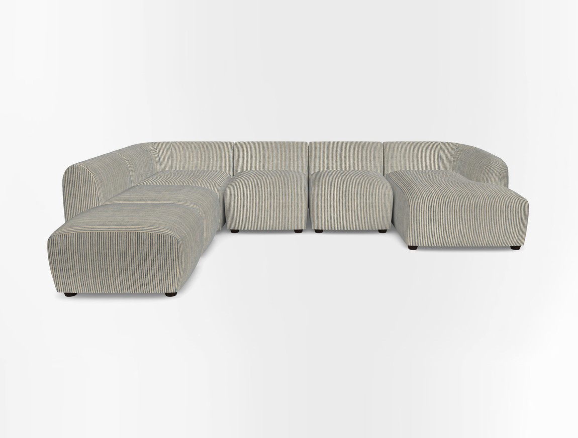 Large chaise group with footstool RHF
