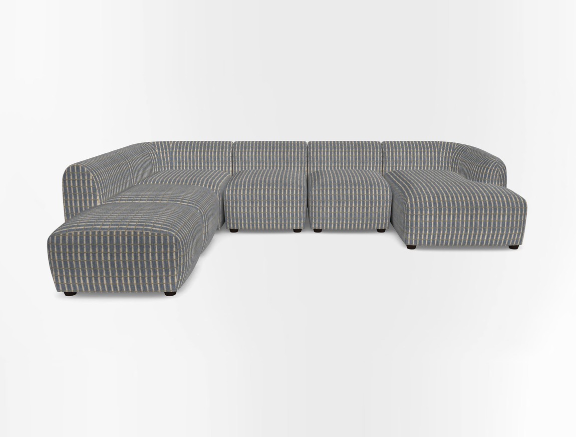 Large chaise group with footstool RHF
