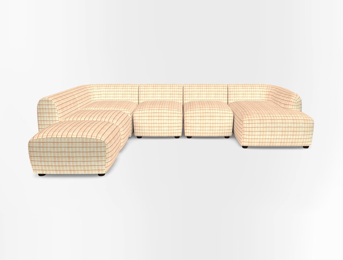 Large chaise group with footstool RHF