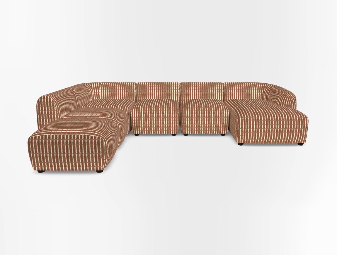 Large chaise group with footstool RHF