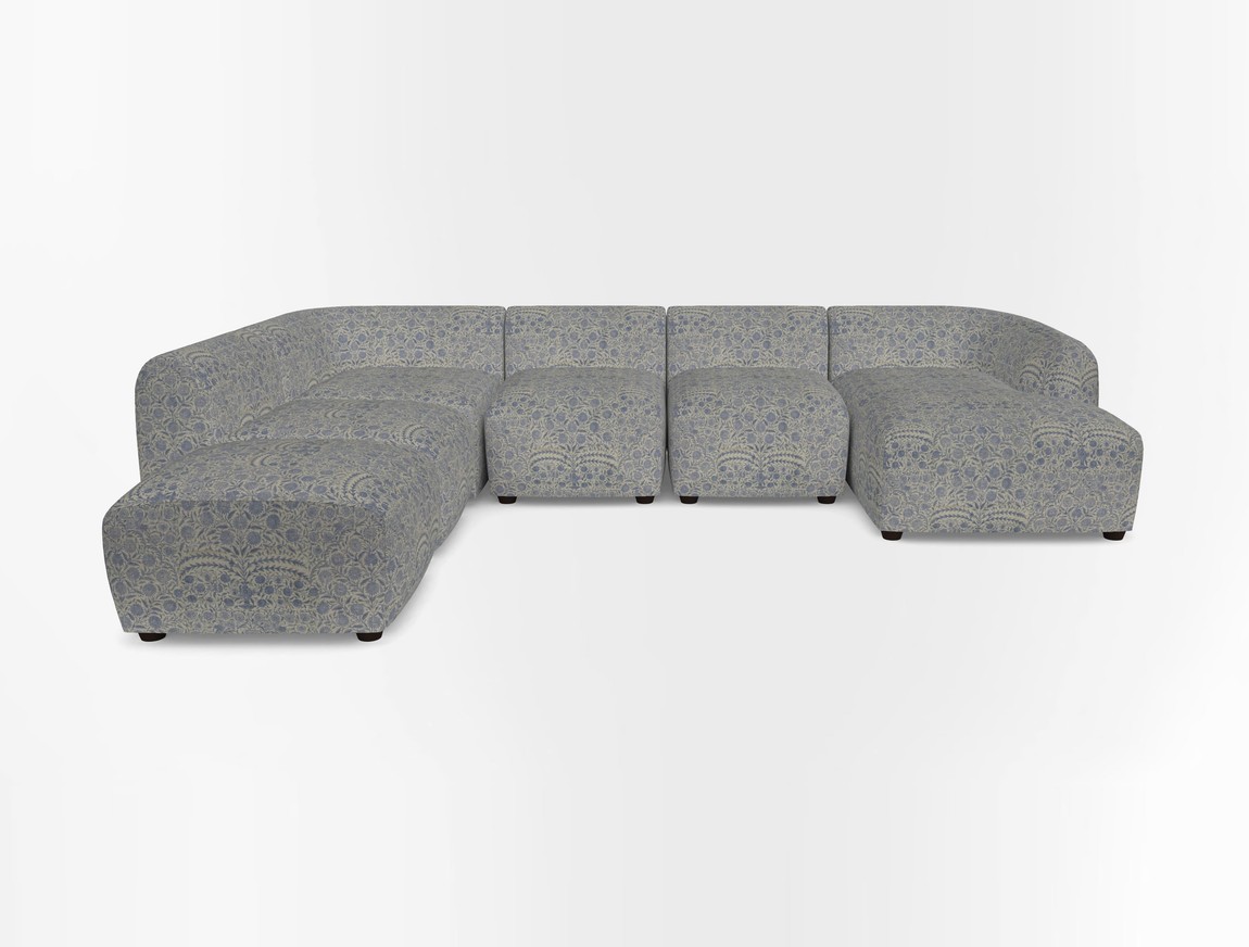 Large chaise group with footstool RHF