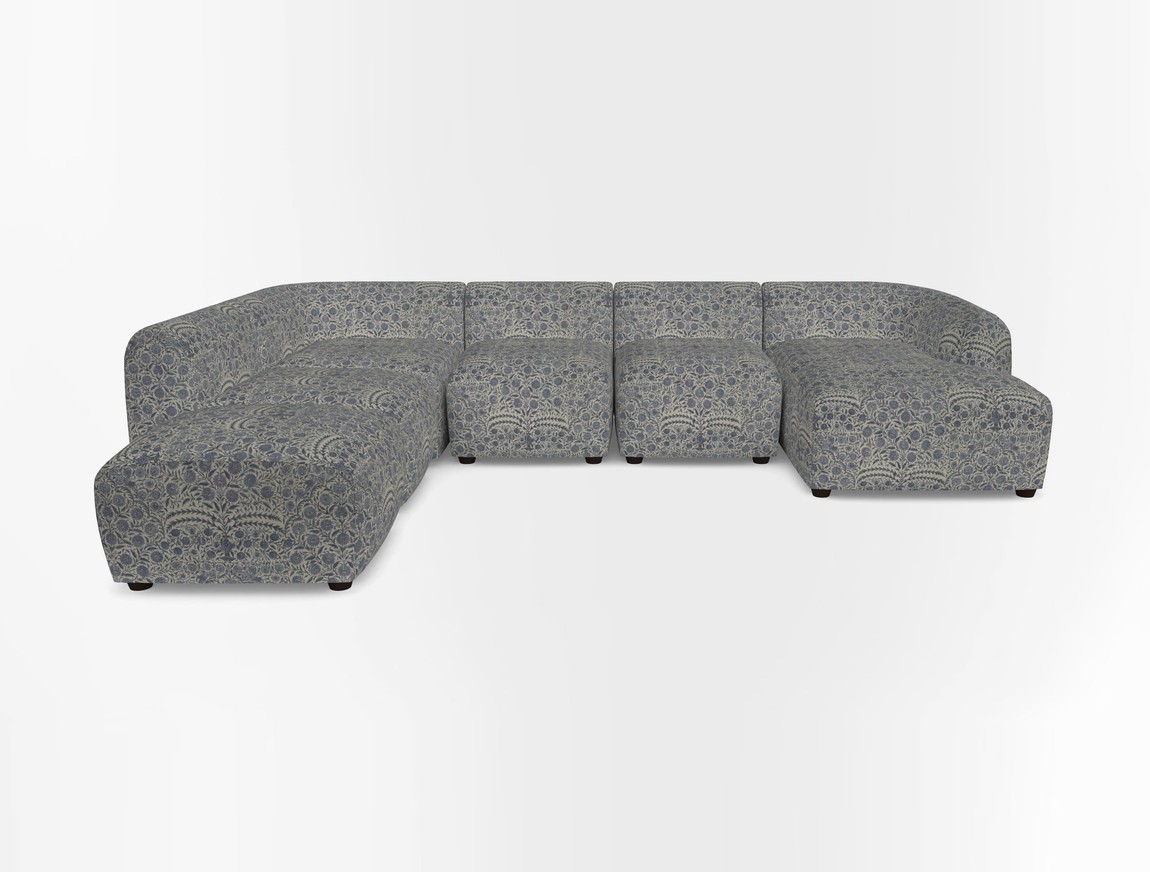 Large  chaise group with footstool RHF