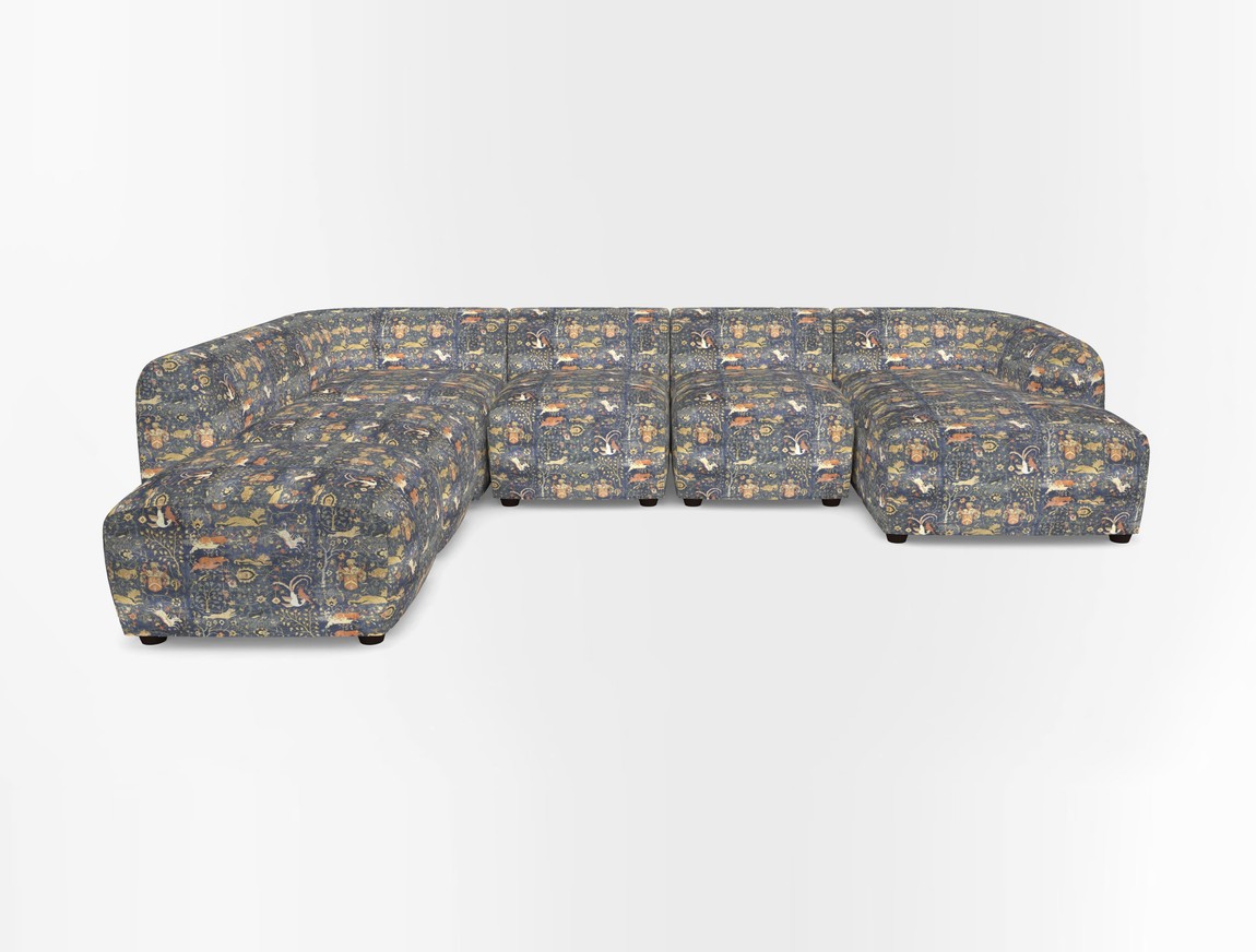 Large chaise group with footstool RHF