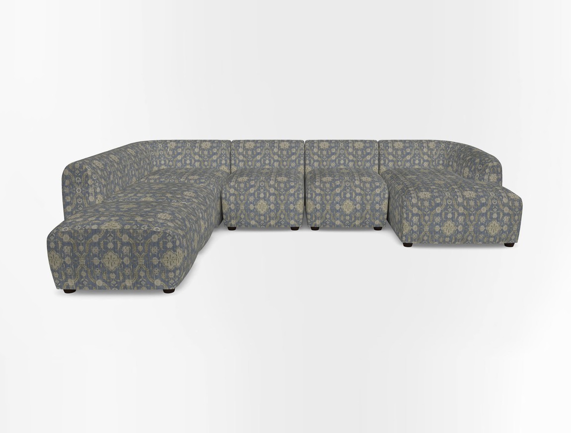 Large  chaise group with footstool RHF