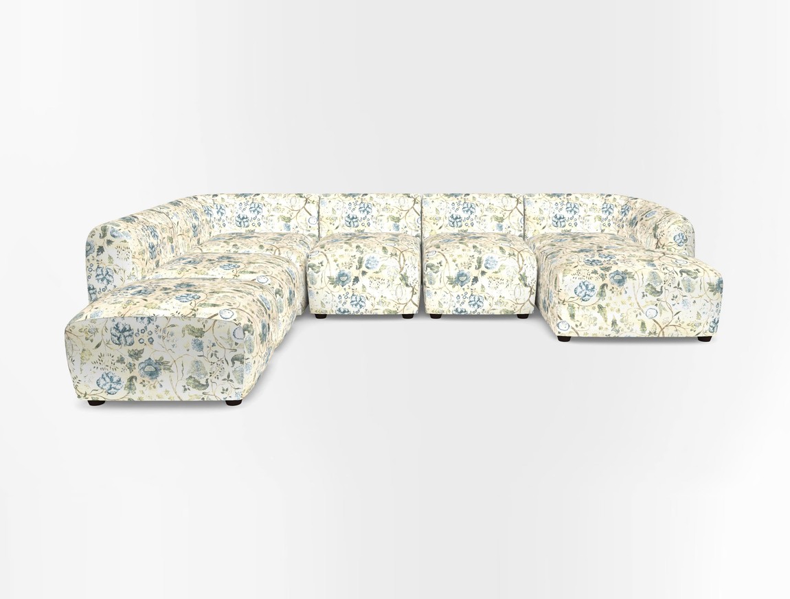 Large  chaise group with footstool RHF