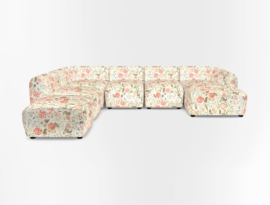 Large  chaise group with footstool RHF