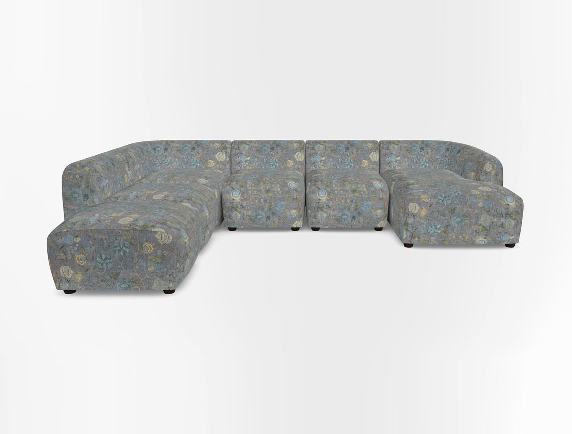 Large  chaise group with footstool RHF