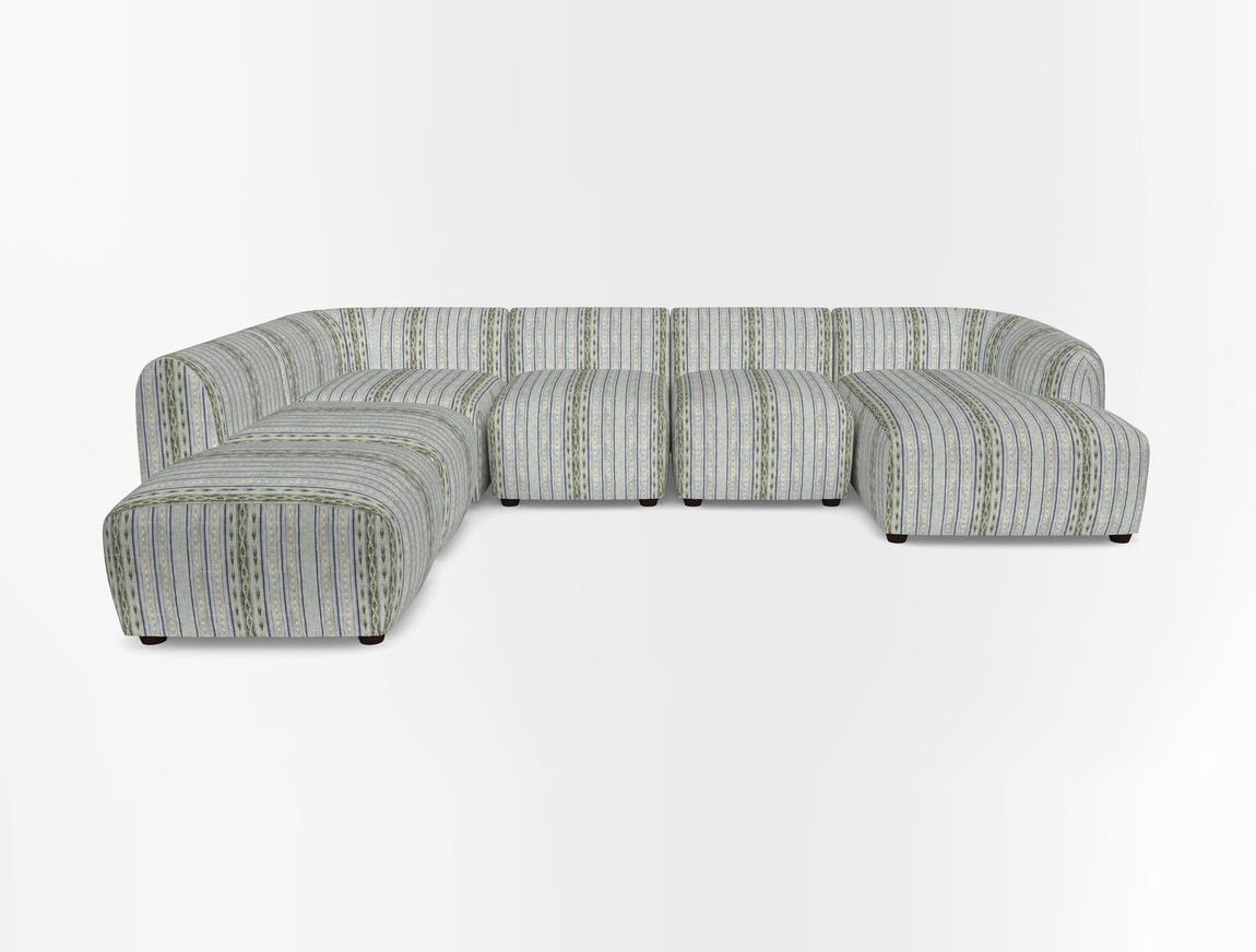 Large  chaise group with footstool RHF