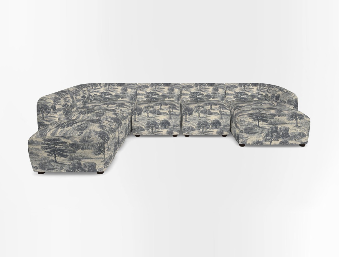 Large chaise group with footstool RHF