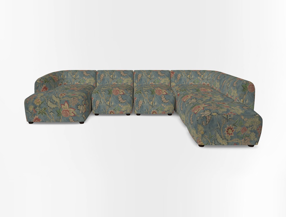 Large  chaise group with footstool LHF