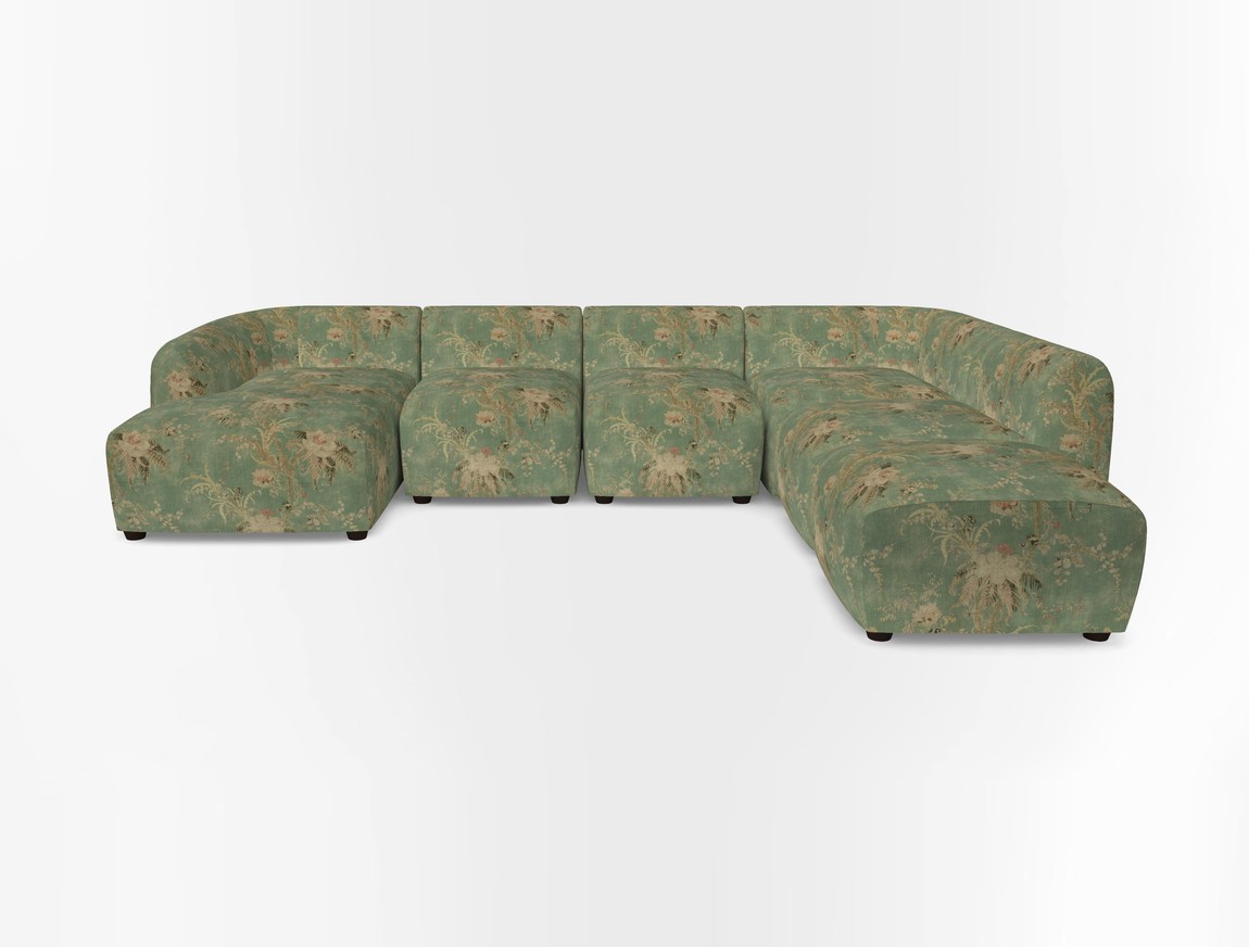 Large chaise group with footstool LHF