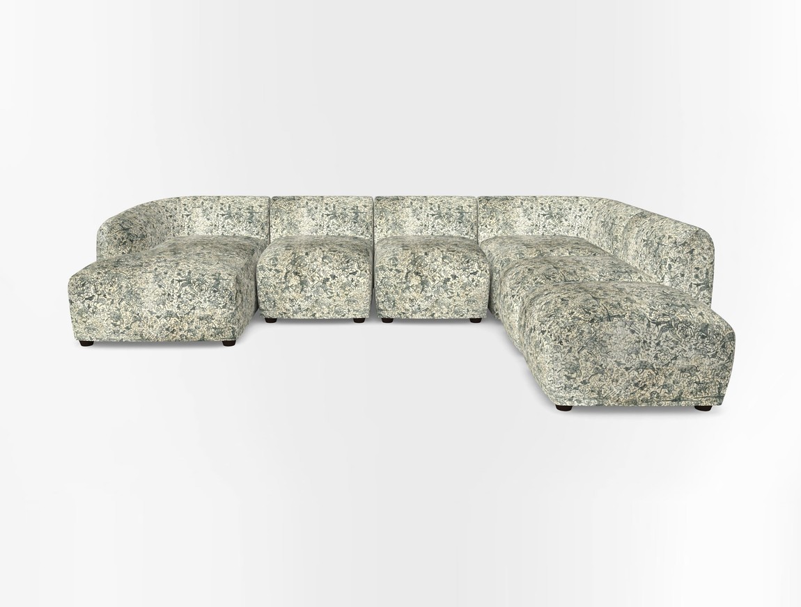 Large  chaise group with footstool LHF
