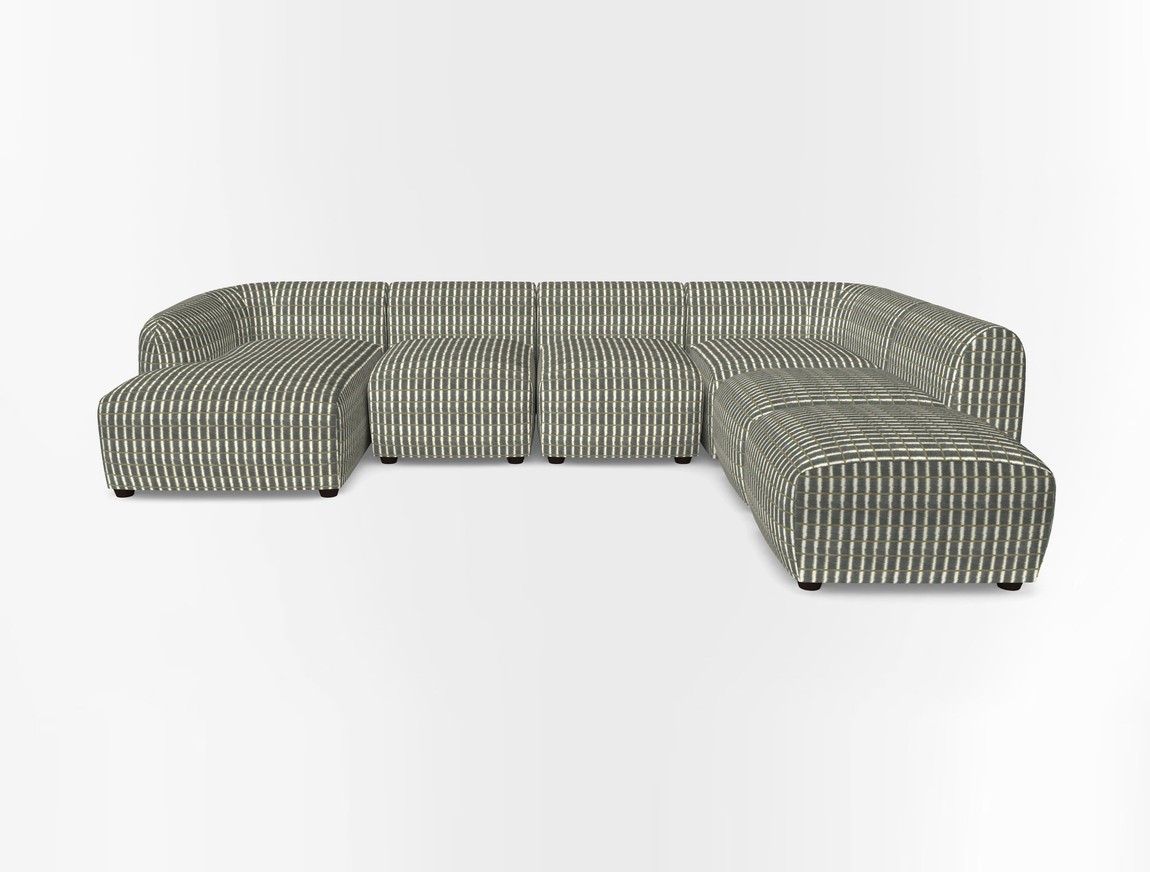 Large  chaise group with footstool LHF