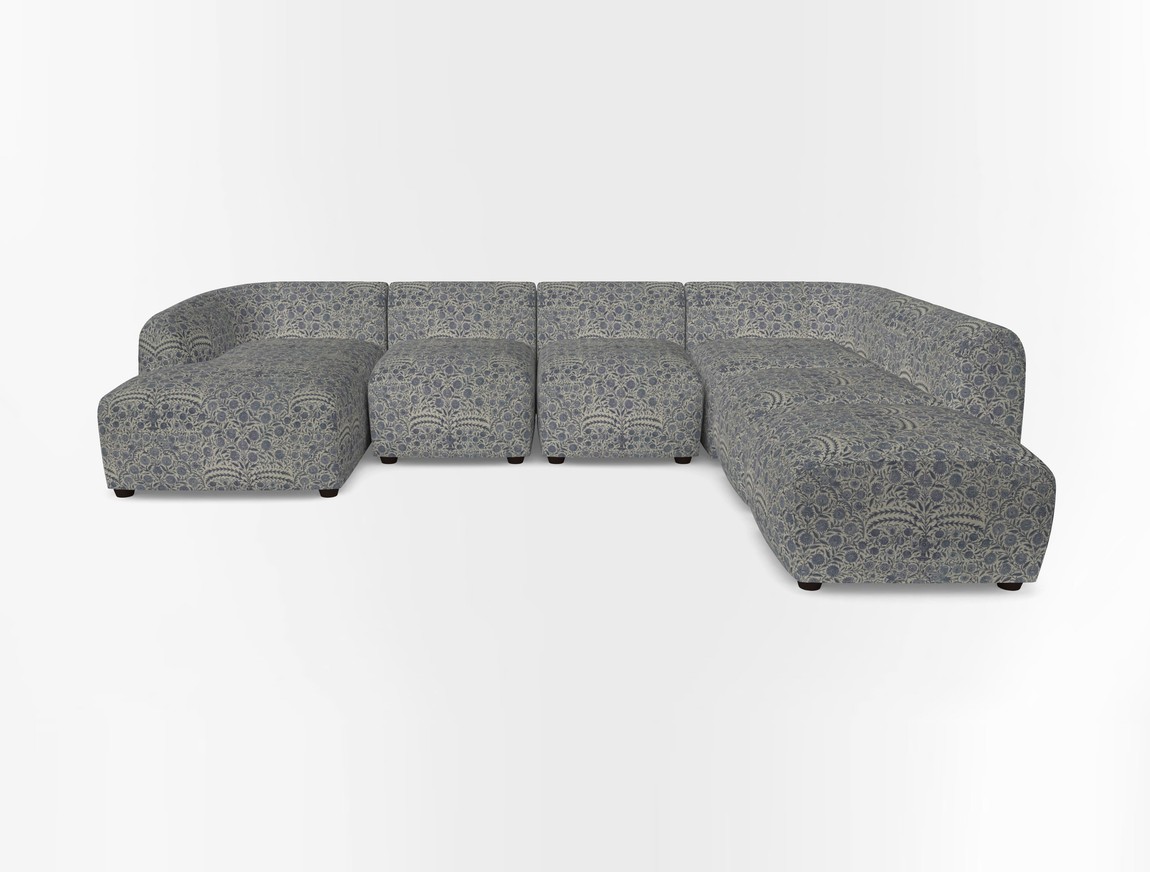 Large  chaise group with footstool LHF