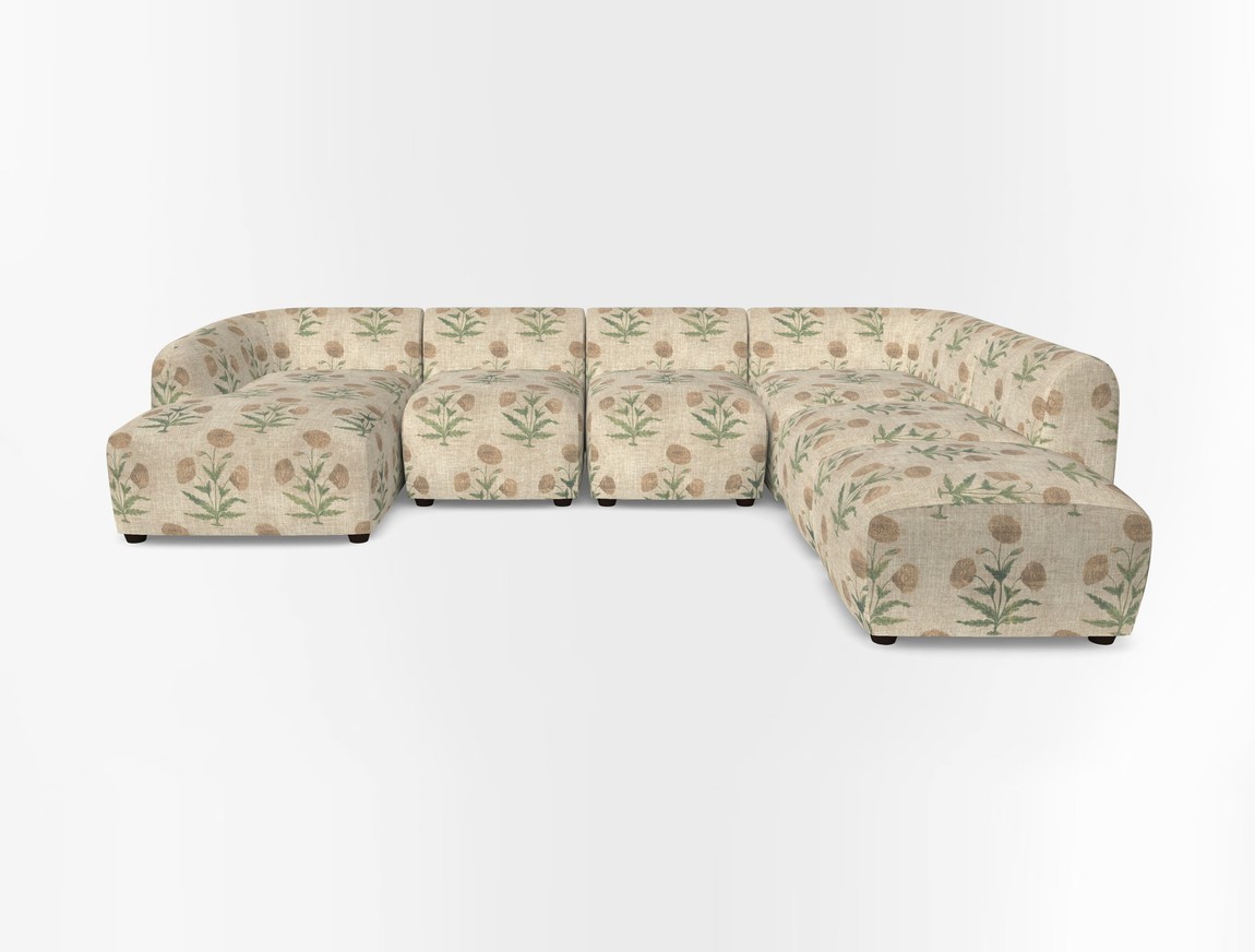 Large chaise group with footstool LHF