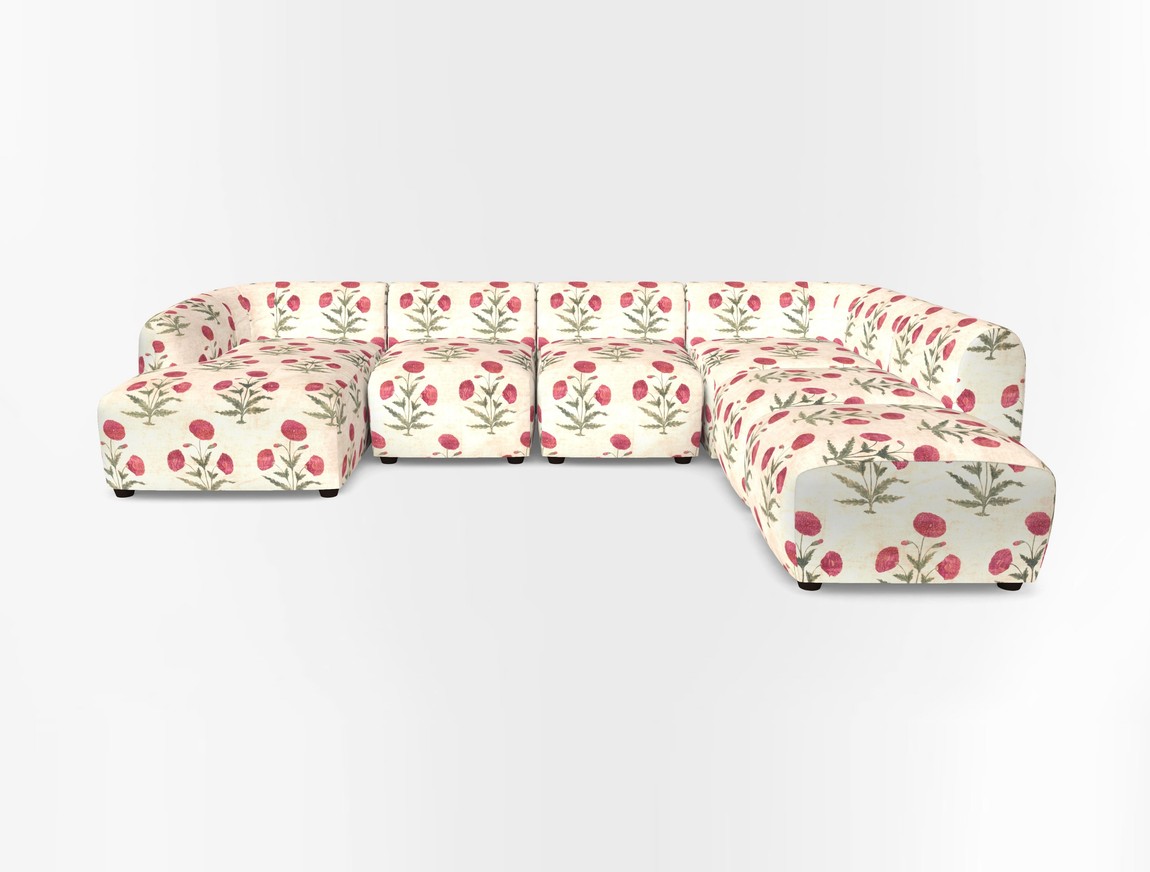 Large  chaise group with footstool LHF