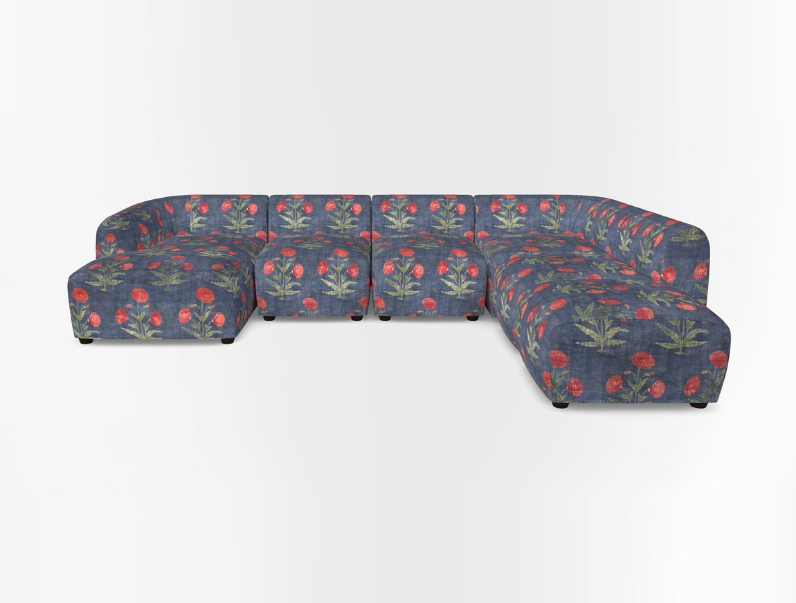 Large  chaise group with footstool LHF