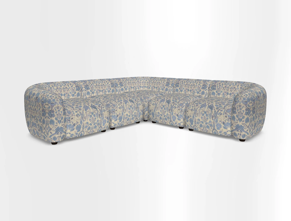 Form modular chaise sofa in Harpers Bazaar Spheres Artists Peony