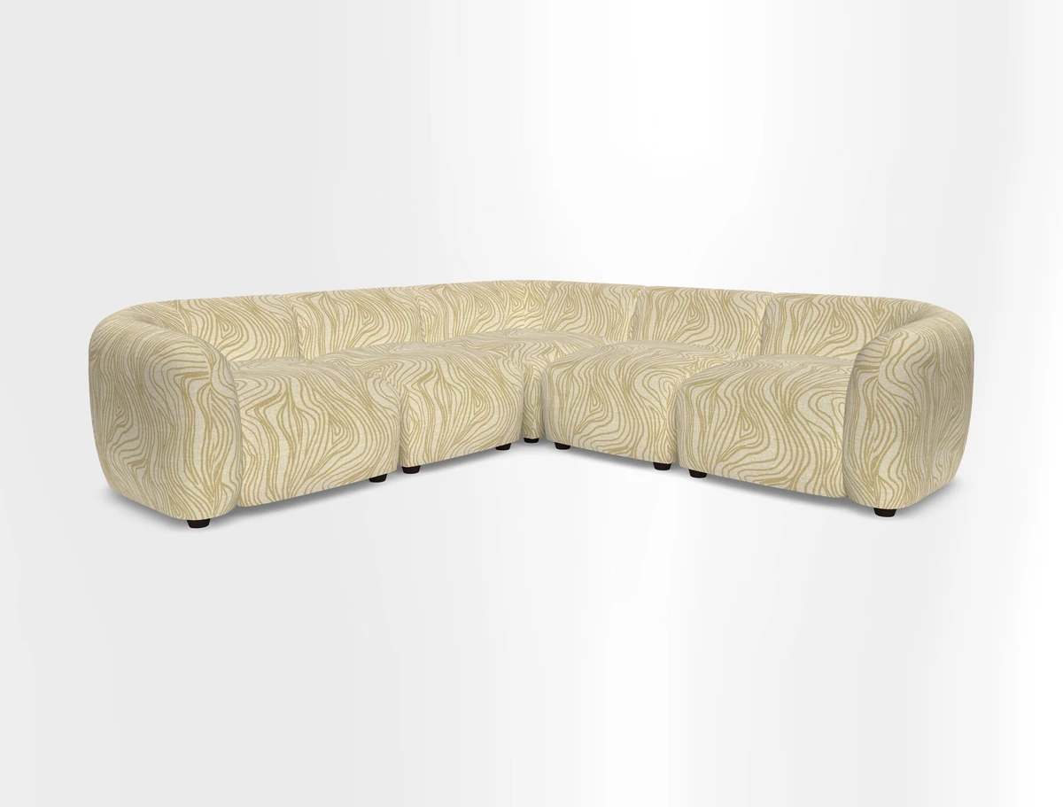 Form modular chaise sofa in Harpers Bazaar Spheres Artists Peony