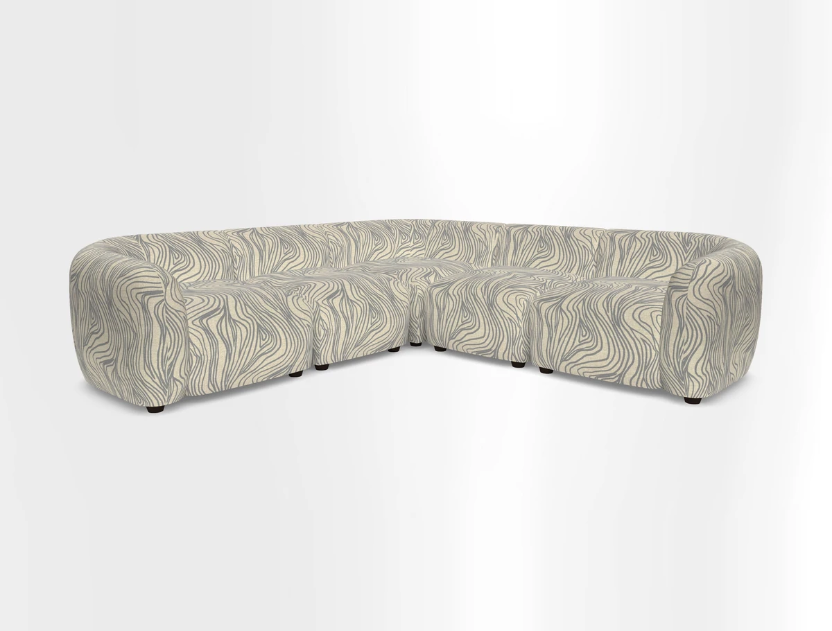 Form modular chaise sofa in Harpers Bazaar Spheres Artists Peony