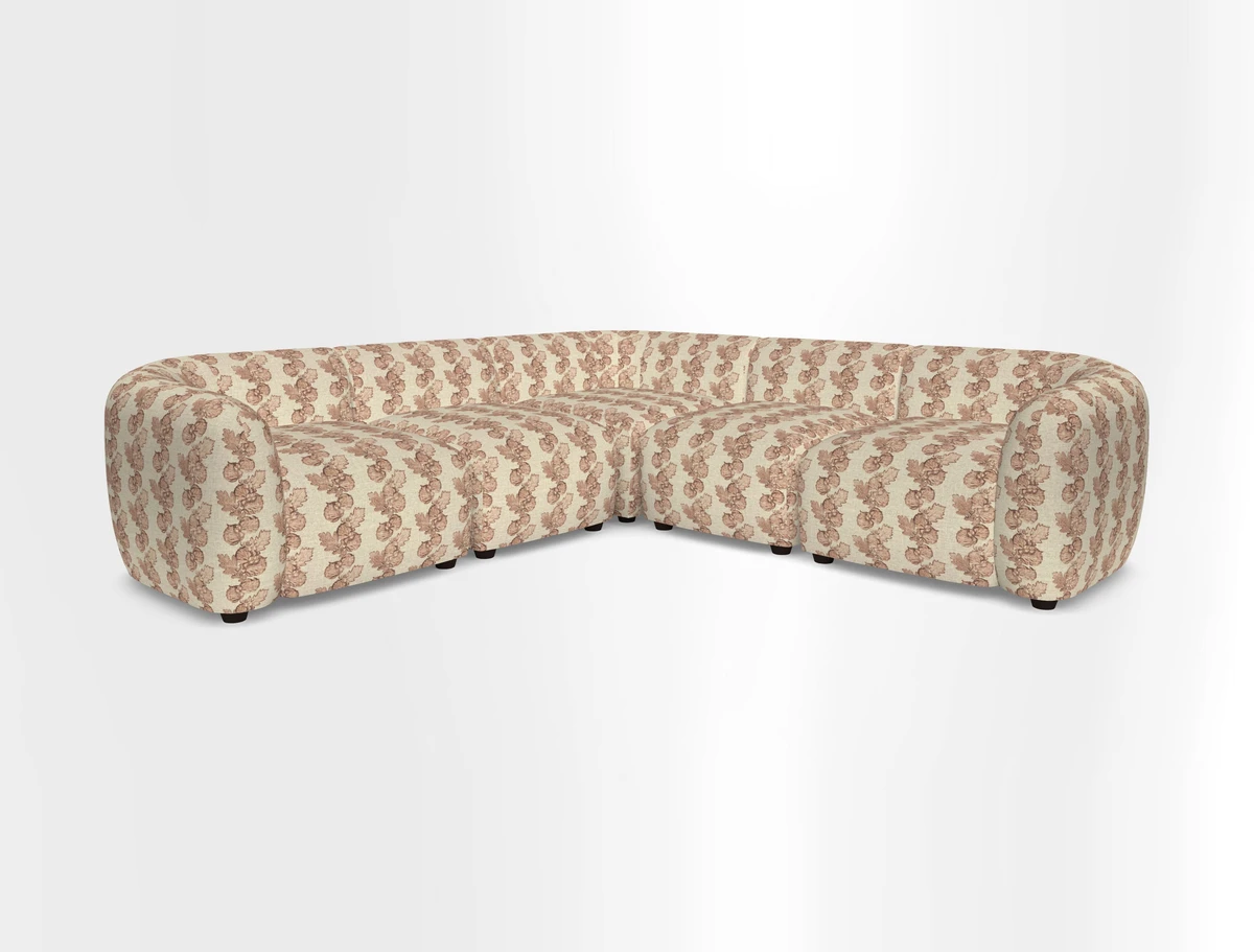 Form modular chaise sofa in Harpers Bazaar Spheres Artists Peony