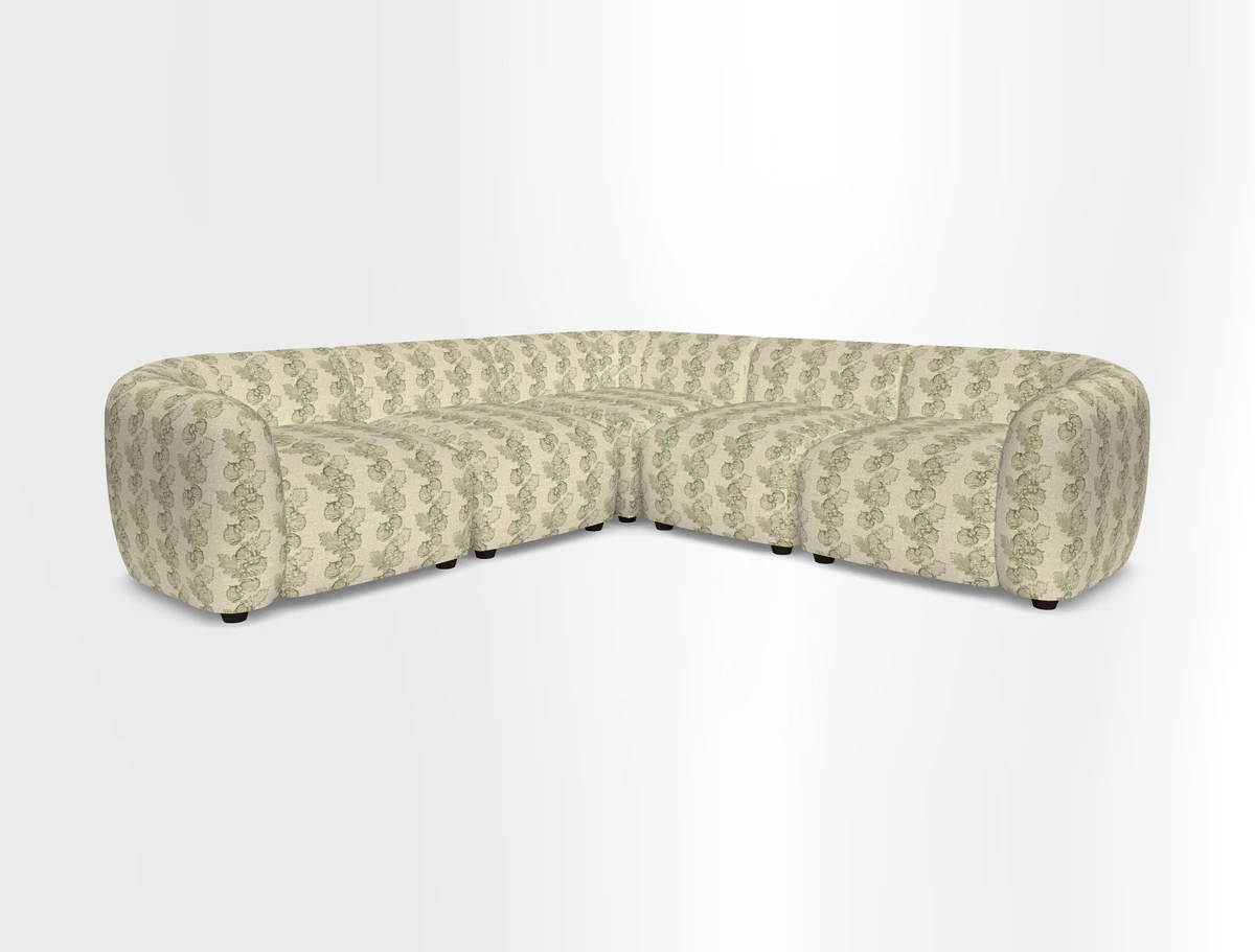 Form modular chaise sofa in Harpers Bazaar Spheres Artists Peony