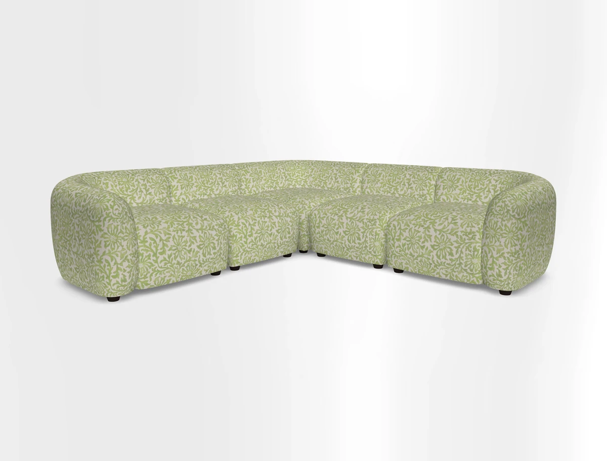 Form modular chaise sofa in Harpers Bazaar Spheres Artists Peony