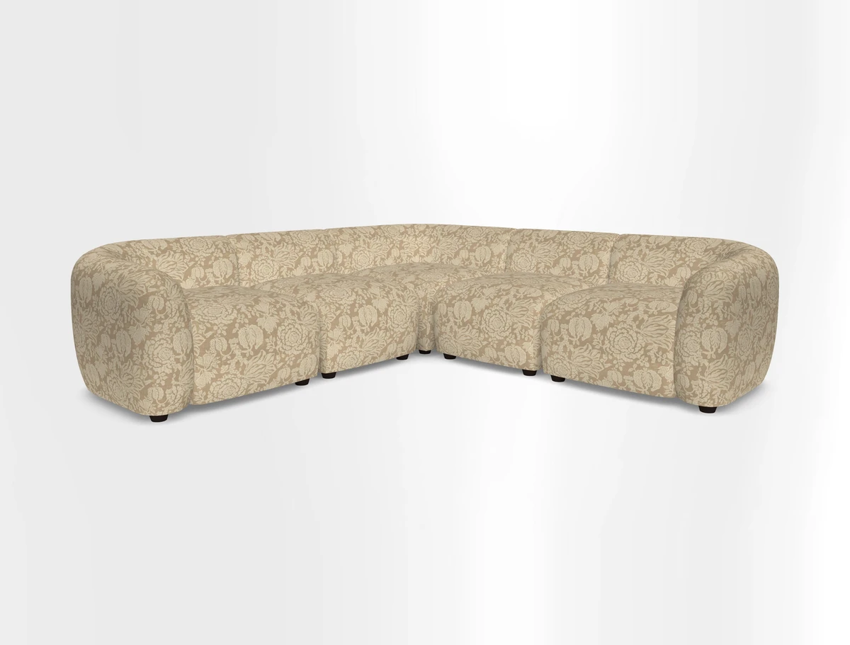 Form modular chaise sofa in Harpers Bazaar Spheres Artists Peony