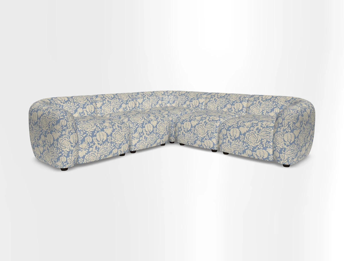 Form modular chaise sofa in Harpers Bazaar Spheres Artists Peony